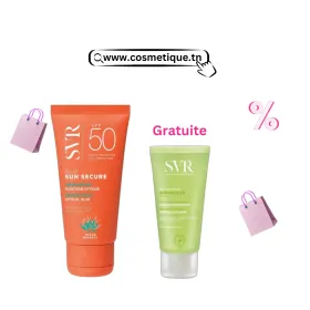 SVR Sun secure blur spf50 crème mousse 50ml & sebiaclear gel moussant 55 ml gratuit