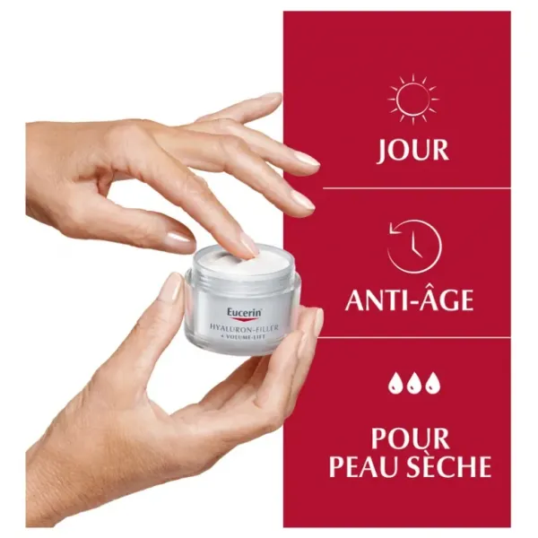 Eucerin hyaluron-filler + volume-lift soin de jour spf15 peau sèche 50ml