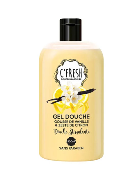 C’fresh Gel douche gousse de vanille et zeste de citron 500 ml