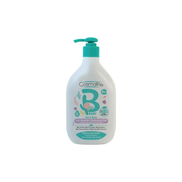 Cosmaline baby gentle gel nettoyant 2en1cheveux et corps 500ml