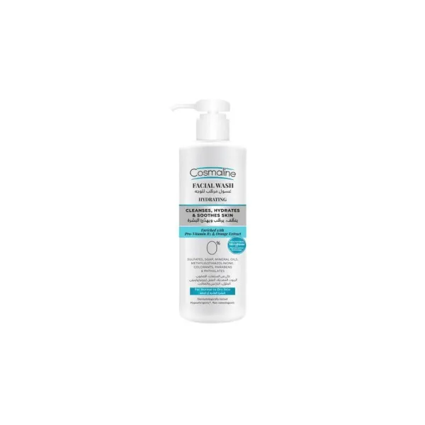 Cosmaline gel nettoyant visage hydratant pour peaux normales a sèches 250ml