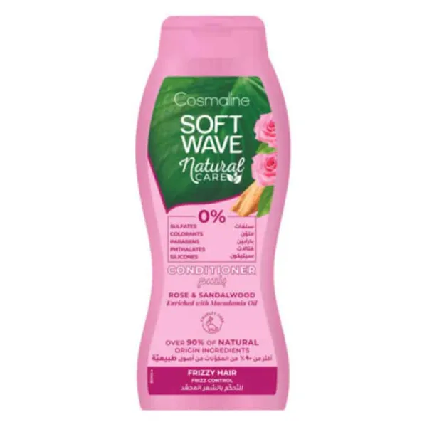 Cosmaline soft wave natural care conditioner with rose & sandalwood for frizzy hair 400ml