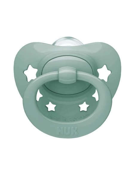 Sucette NUK Signature 0–6 mois — verte, étoiles