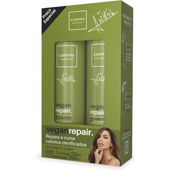 Cadiveu kit shampoing + après shampoing 250ml vegan repair