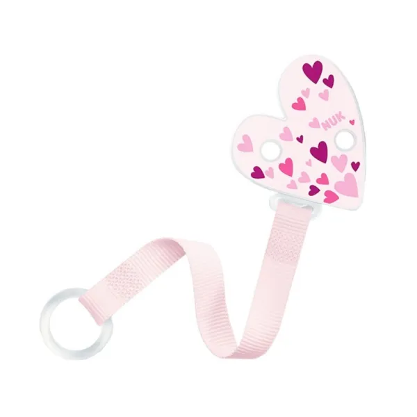 Nuk attache sucette ruban duo rose