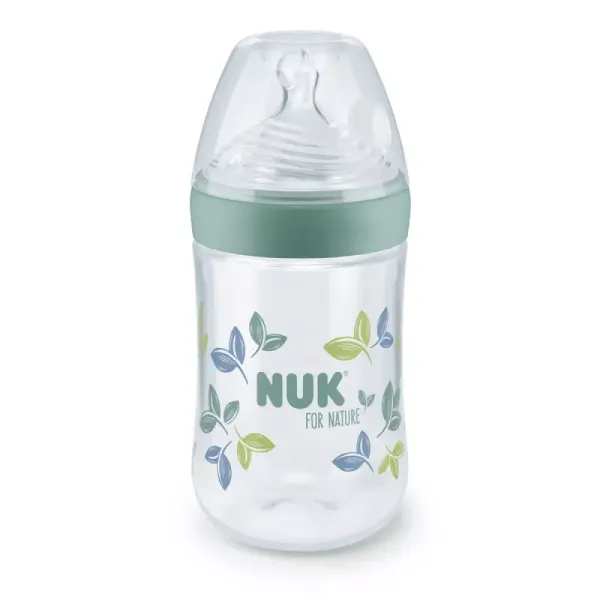 Nuk For Nature biberon en silicone M avec température control vert 150ml