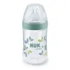 Nuk For Nature biberon en silicone M avec température control vert 150ml