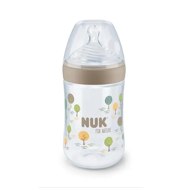 Nuk For Nature biberon en silicone M avec température control marron 150ml