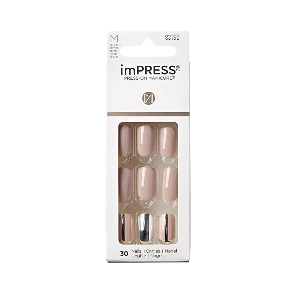 Faux ongles impress press-on manicure - KIMM12C - Cloudy - kiss new york