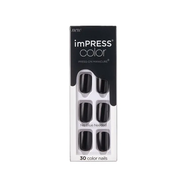 Faux ongles impress press-on manicure -  KIMC020C - All Black - kiss new york