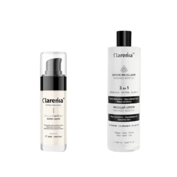 Pack Sérum clarifiant action rapide - 30 ml +Lotion micellaire radiance booster 3 en 1 500ml  -Clarenia