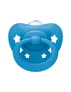 Sucette NUK Signature 6–18 mois — bleue, anneau bleu