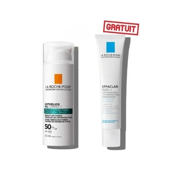 La roche posay anthelios oil correct  gel-crème quotidien spf50+ 50ml + Effaclar Duo +M 15ml