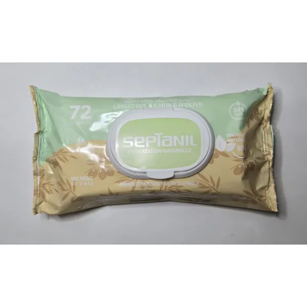 Septanil - Olivcare Lingettes à l huile d olive -72 Pieces