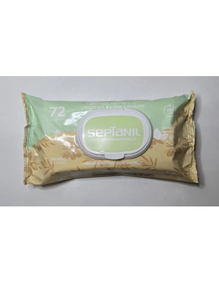 Septanil - Olivcare Lingettes à l huile d olive  -72  Pieces