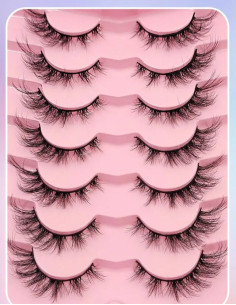 Asiteo – 7 paires de faux-cils yeux de chat, effet naturel & volume quotidien