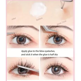 Asiteo- Colle faux cils permanante blanc