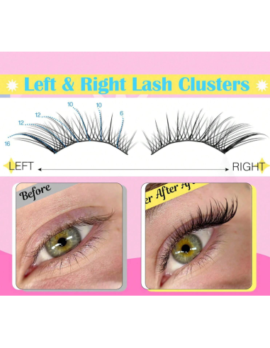 60 pièces des extensions de cils individuels 3D effilés effet œil de chat