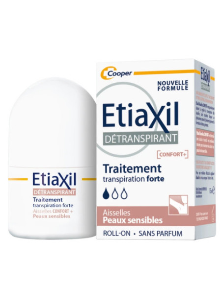 Etiaxil Roll-On Confort+ Détranspirant Aisselles Peaux Sensibles 15ml