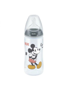 Biberon mickey gris 6-18 mois - température control - 300ml - nuk | co
