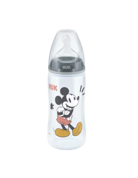 Biberon mickey gris 6-18 mois - température control - 300ml - nuk | co