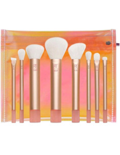 Real Techniques The Wanderer Brush Set – 8 pcs midi-format & sac voyage, vegan et cruelty-free