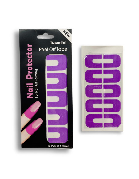 Nail Protector Peel Off Tape for Nail Art Painting, Purple, 10 Pieces