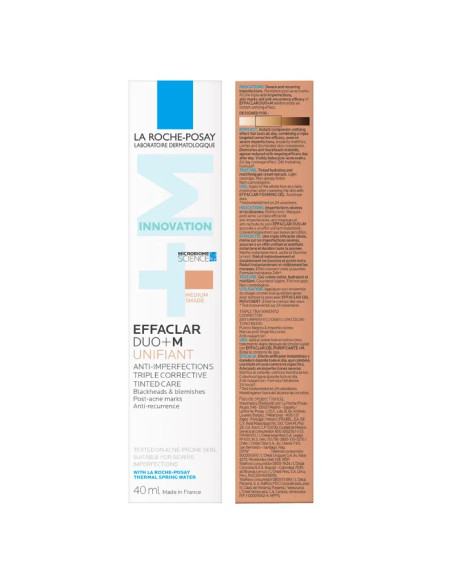 La Roche-Posay EFFACLAR DUO+M - Unifiant Soin Triple Correction Anti-Imperfections - Teinte Medium, 40ml
