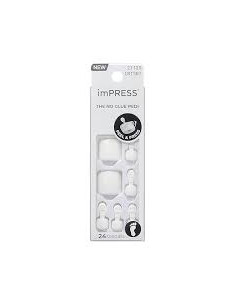 KISS Impress – Faux Ongles de Pied Autocollants – Angel Vibes (Blanc) IMT507C