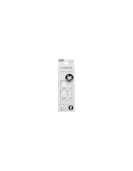 KISS Impress – Faux Ongles de Pied Autocollants – Angel Vibes (Blanc) IMT507C
