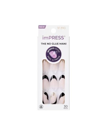 Kiss impress No Glue Gani Mod French 30 Nails IFM04C