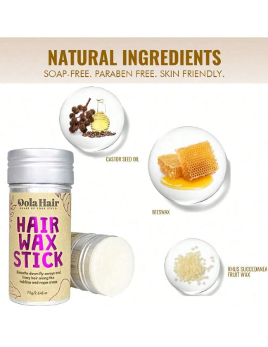 Stick coiffant Hair Wax – cire capillaire anti-frisottis & contrôle des mèches rebelles | Finition lisse et naturelle