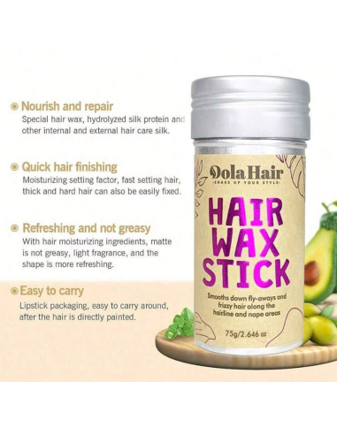 Stick coiffant Hair Wax – cire capillaire anti-frisottis & contrôle des mèches rebelles | Finition lisse et naturelle