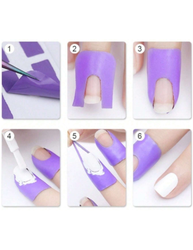 Nail Protector Peel Off Tape for Nail Art Painting, Purple, 10 Pieces