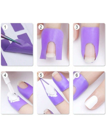 Nail Protector Peel Off Tape for Nail Art Painting, Purple, 10 Pieces