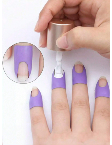 Nail Protector Peel Off Tape for Nail Art Painting, Purple, 10 Pieces