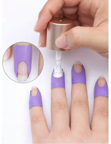 Nail Protector Peel Off Tape for Nail Art Painting, Purple, 10 Pieces