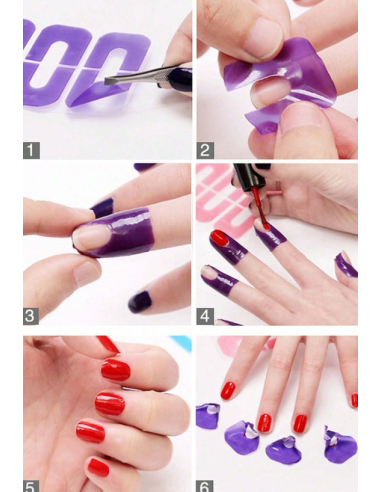 Nail Protector Peel Off Tape for Nail Art Painting, Purple, 10 Pieces