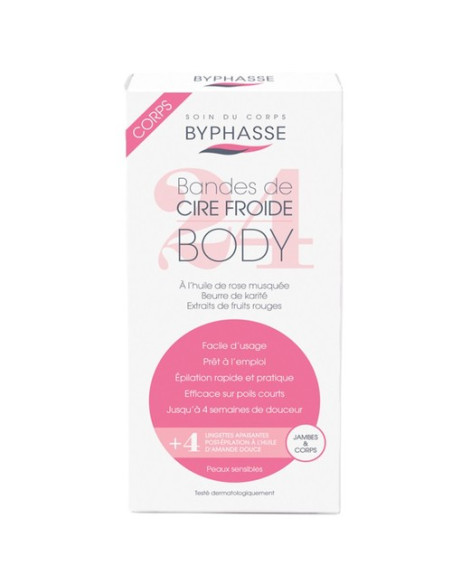 Byphasse - 24 Bandes De Cire Froide Jambes Et Corps Peaux Sensibles