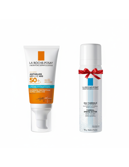 La roche posay anthelios UVmune 400 crème hydratante spf50+ sans parfum 50ml + Eau thermale 50ml offert