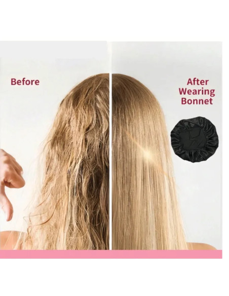 Bonnet en soie pour cheveux – protection douce anti-frisottis & casse