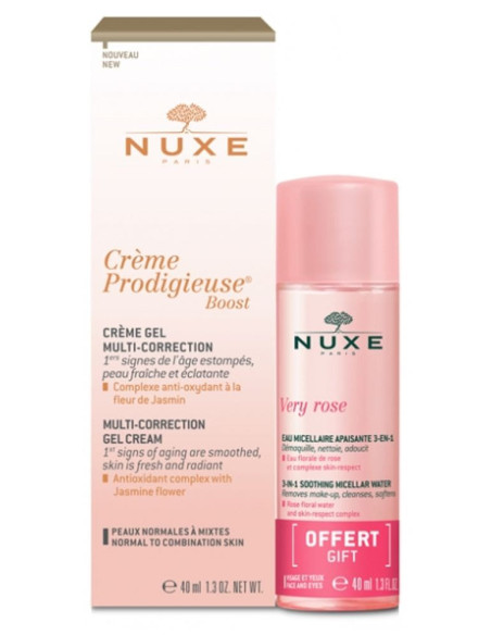 Crème Prodigieuse Boost Crème Gel Multi-Correction + Very Rose Eau Mic