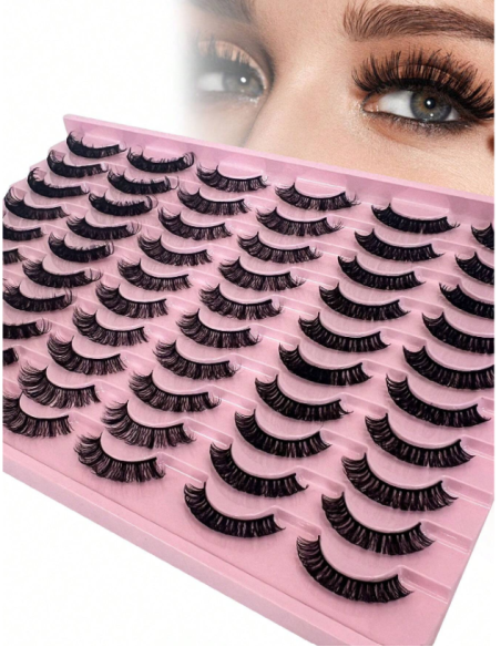 Groinneya – Coffret 30 paires de faux-cils naturels B03 | Volume & confort quotidien