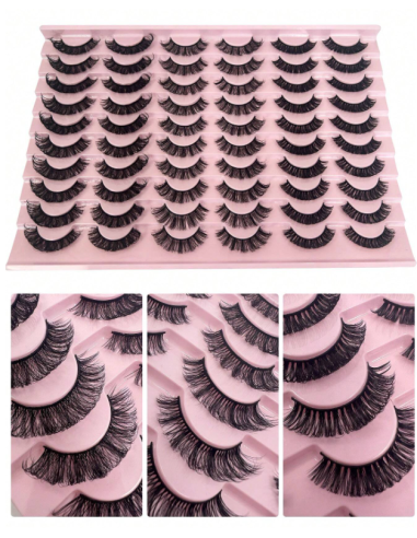 Groinneya – Coffret 30 paires de faux-cils naturels B03 | Volume & confort quotidien