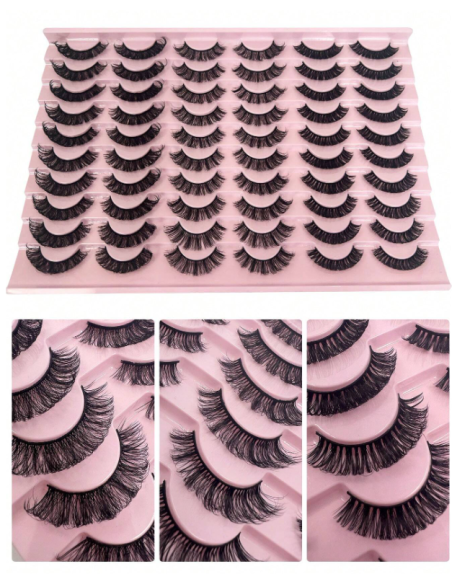 Groinneya – Coffret 30 paires de faux-cils naturels B03 | Volume & confort quotidien