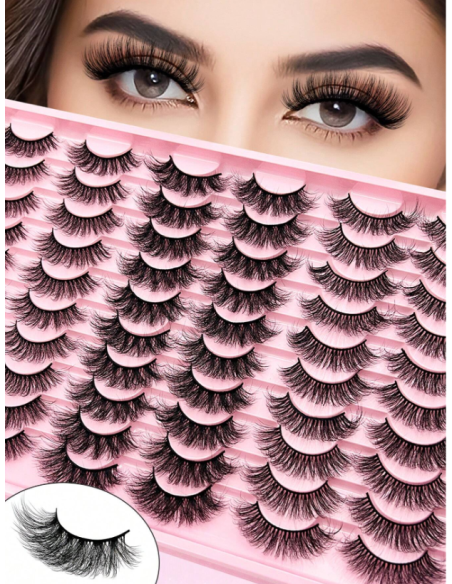Groinneya – Coffret 30 paires de faux cils naturels, effet volume & regard sublimé