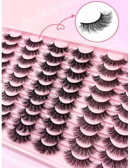 Groinneya – Coffret 30 paires de faux cils naturels, effet volume & regard sublimé