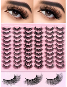 Groinneya – Coffret 30 paires de faux cils naturels, effet volume & regard sublimé