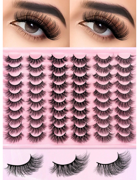 Groinneya – Coffret 30 paires de faux cils naturels, effet volume & regard sublimé