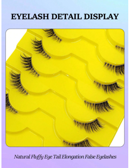 Groinneya – Coffret 10 paires de faux-cils naturels “B004”, volume & confort quotidien